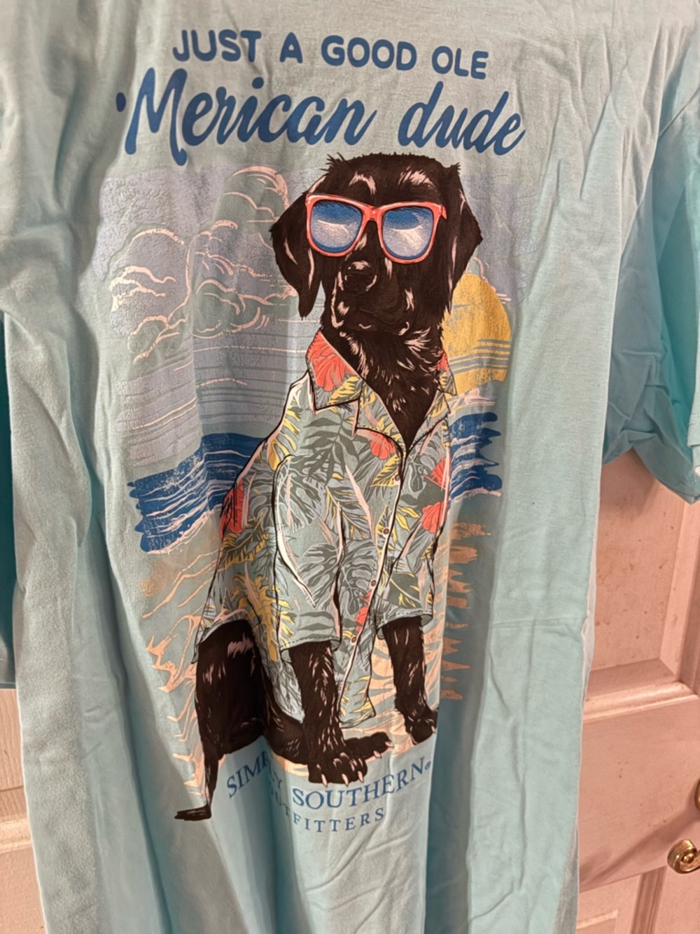 Simply Southern Light Aqua Short-Sleeve Men’s Tee - Picture 2 of 4